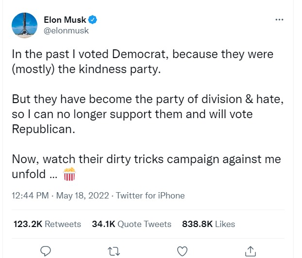 elon-musk-kicks-the-party-of-rage-hate-to-the-curb-imgflip