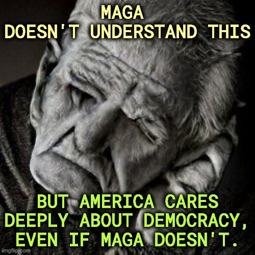 MAGA 
DOESN'T UNDERSTAND THIS; BUT AMERICA CARES DEEPLY ABOUT DEMOCRACY, EVEN IF MAGA DOESN'T. | image tagged in maga,america,democracy,i love democracy | made w/ Imgflip meme maker