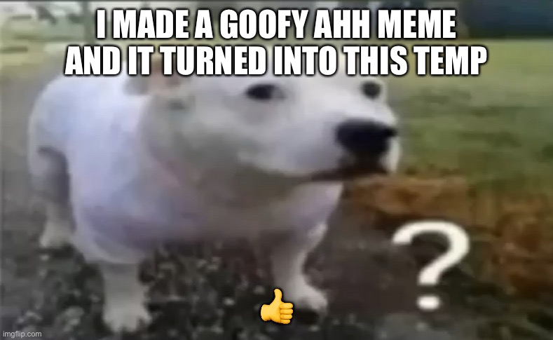 ? | I MADE A GOOFY AHH MEME AND IT TURNED INTO THIS TEMP; 👍 | made w/ Imgflip meme maker