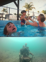 High Quality drowing kids in the pool Blank Meme Template