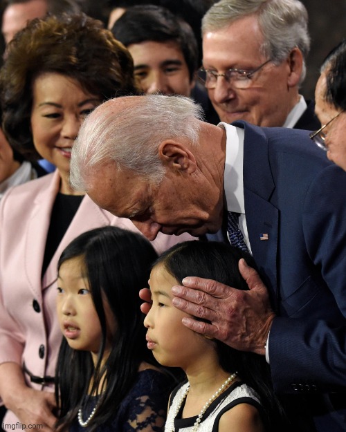 Joe Biden sniffs Chinese child | image tagged in joe biden sniffs chinese child | made w/ Imgflip meme maker