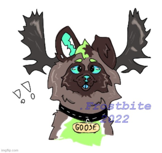 tryna remember how to draw toony, heres a new fursona. art by me. | .Frostbite
2022 | made w/ Imgflip meme maker