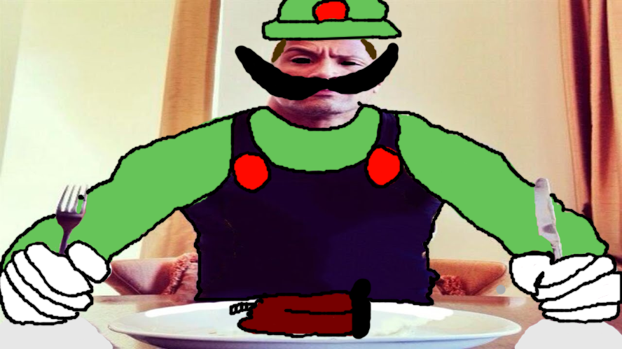Mr L eating Mario's Corpse Blank Meme Template