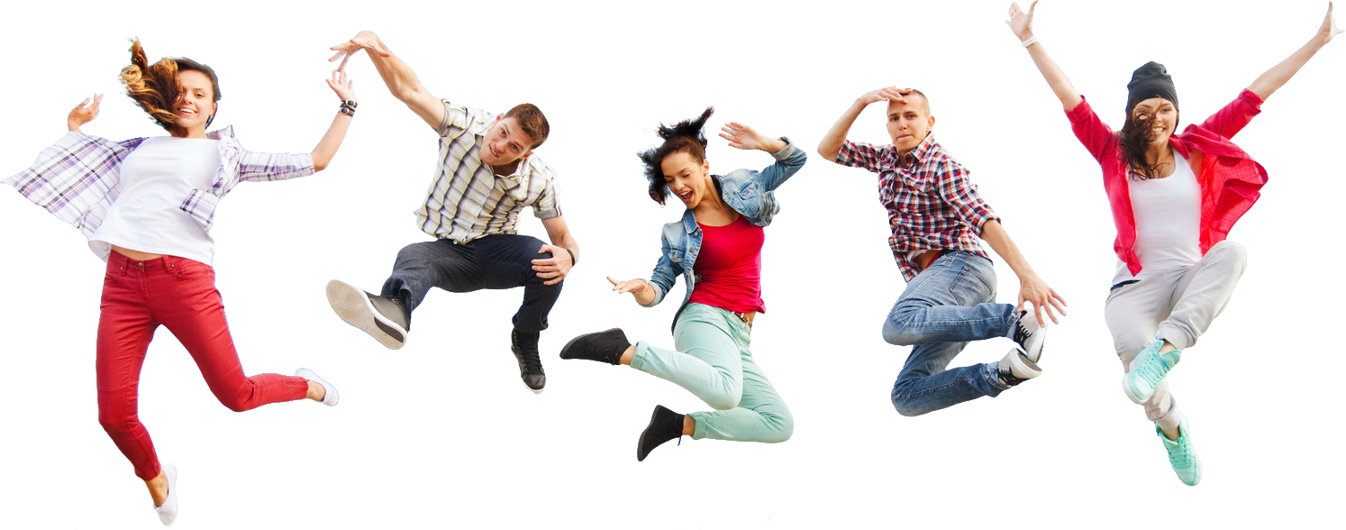 Jump for joy group with transparency Blank Meme Template