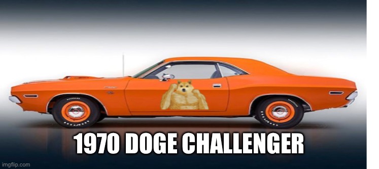 1970 DOGE CHALLENGER | image tagged in swole doge,cars,memes | made w/ Imgflip meme maker