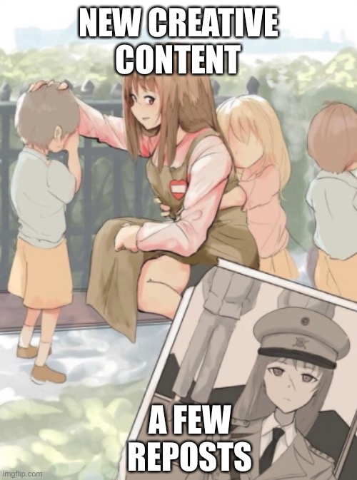 Anime Girl War Criminal | NEW CREATIVE CONTENT A FEW REPOSTS | image tagged in anime girl war criminal | made w/ Imgflip meme maker