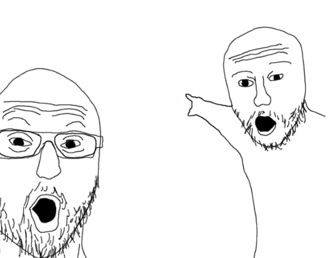 2 mans pointing Blank Meme Template