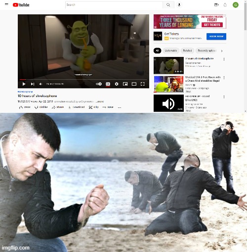 Yes. Just... Yes. | image tagged in bored man on beach,shrek | made w/ Imgflip meme maker