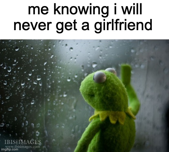 fr :sob: | me knowing i will never get a girlfriend | image tagged in kermit window,sad,no bitches,virgin,no gf,meme | made w/ Imgflip meme maker