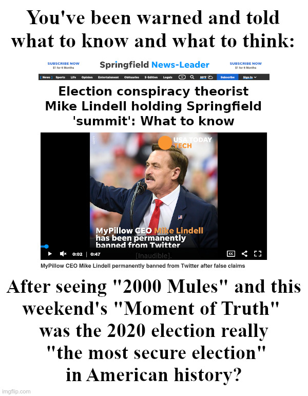 You've Been Warned! | image tagged in mike lindell,moment of truth,2000 mules,election fraud,government corruption,democrats | made w/ Imgflip meme maker