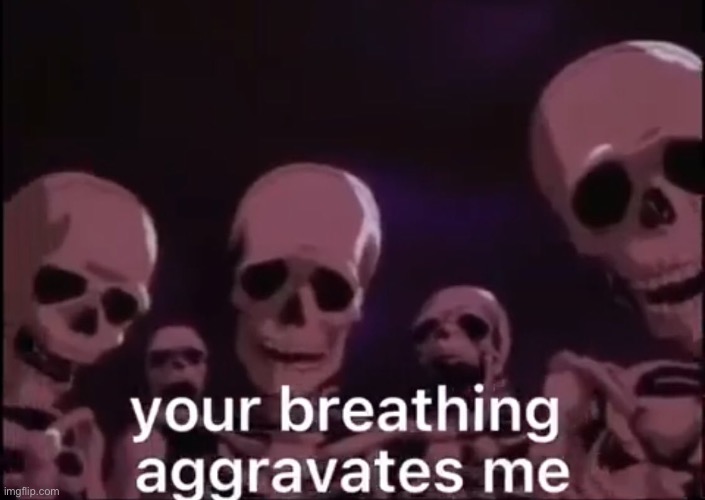 Your breathing aggravates me | image tagged in your breathing aggravates me | made w/ Imgflip meme maker