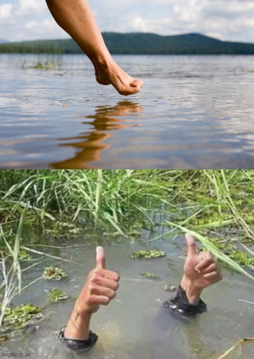 dipping toe vs comfortable in water (blank) | image tagged in memes,water | made w/ Imgflip meme maker