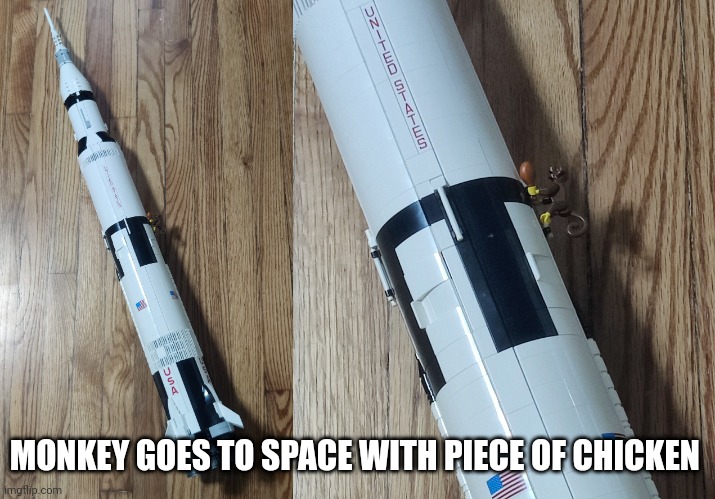 MONKEY GOES TO SPACE WITH PIECE OF CHICKEN | made w/ Imgflip meme maker