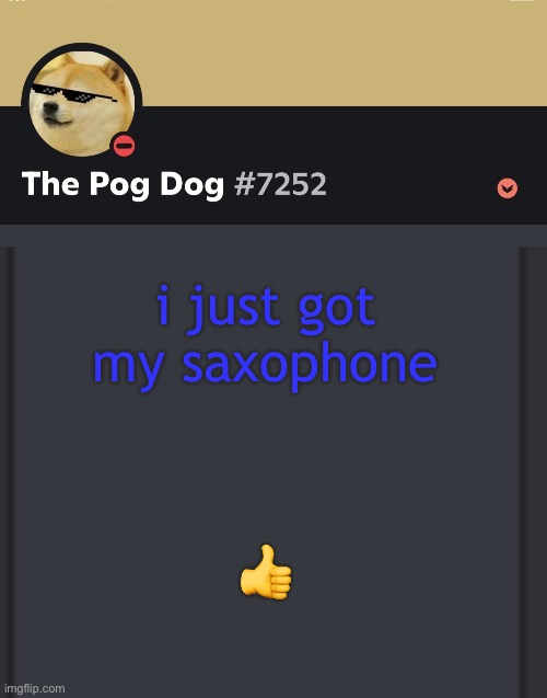 epic doggos epic discord temp | i just got my saxophone; 👍 | image tagged in epic doggos epic discord temp | made w/ Imgflip meme maker