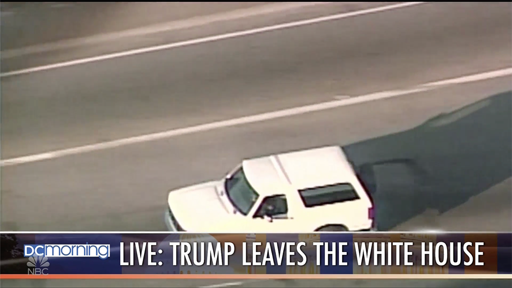 High Quality White Bronco Trump Leaves White House Blank Meme Template