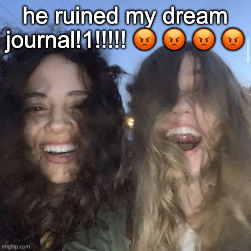 i love | he ruined my dream journal!1!!!!! 😡 😡 😡 😡 | image tagged in i love | made w/ Imgflip meme maker