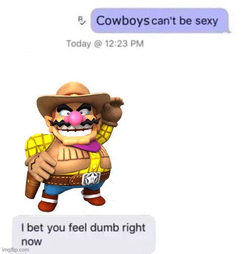 . | image tagged in cowboys can't be sexy | made w/ Imgflip meme maker