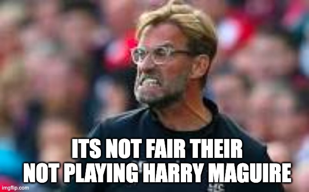 harry |  ITS NOT FAIR THEIR NOT PLAYING HARRY MAGUIRE | image tagged in manchester united | made w/ Imgflip meme maker