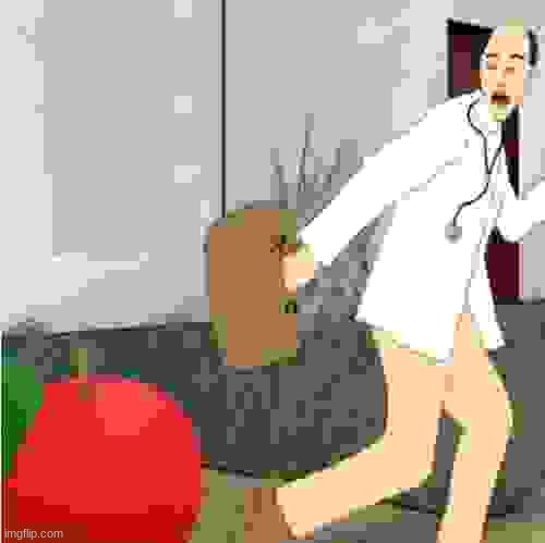 image tagged in doctor running away from apple | made w/ Imgflip meme maker