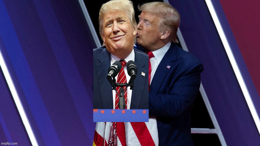 Trump Flag Kiss | image tagged in trump flag kiss | made w/ Imgflip meme maker