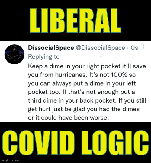 Covid Logic | LIBERAL; COVID LOGIC | image tagged in memes,funny,liberal logic,covid,democrats | made w/ Imgflip meme maker