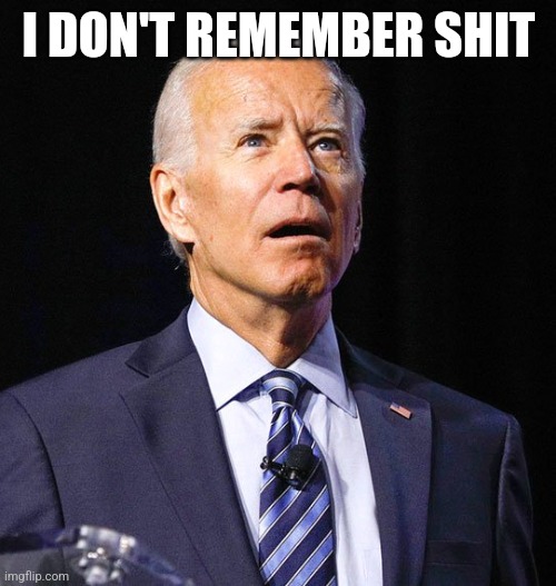 Joe Biden | I DON'T REMEMBER SHIT | image tagged in joe biden | made w/ Imgflip meme maker