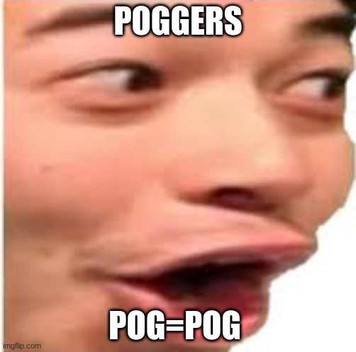 pog | POGGERS; POG=POG | image tagged in pog | made w/ Imgflip meme maker