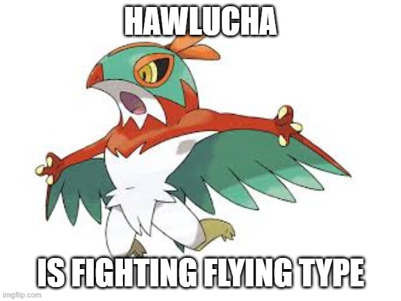 HAWLUCHA IS FIGHTING FLYING TYPE | made w/ Imgflip meme maker