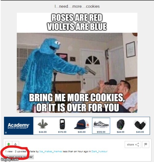 I just saw this in this stream | image tagged in cursed cookie monster,cookie monster | made w/ Imgflip meme maker