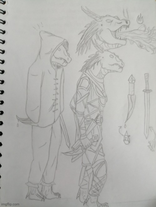 My Dnd character, he's a lvl 7 rouge dragonborn | image tagged in drawings,drawing | made w/ Imgflip meme maker