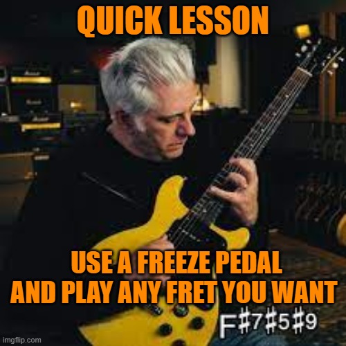 Rick Beato | QUICK LESSON; USE A FREEZE PEDAL AND PLAY ANY FRET YOU WANT | image tagged in rick beato,youtube,influencer,youtuber,music,beato | made w/ Imgflip meme maker