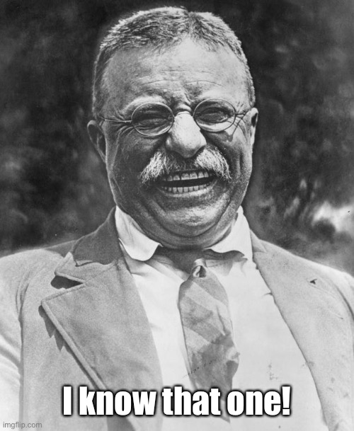 Teddy Roosevelt | I know that one! | image tagged in teddy roosevelt | made w/ Imgflip meme maker