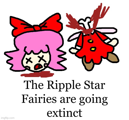 Ribbon's Death | image tagged in ribbon,kirby,gore,blood,funny,cute | made w/ Imgflip meme maker