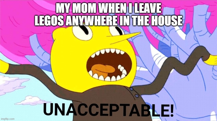 MY MOM WHEN I LEAVE LEGOS ANYWHERE IN THE HOUSE | image tagged in middle school,fun | made w/ Imgflip meme maker