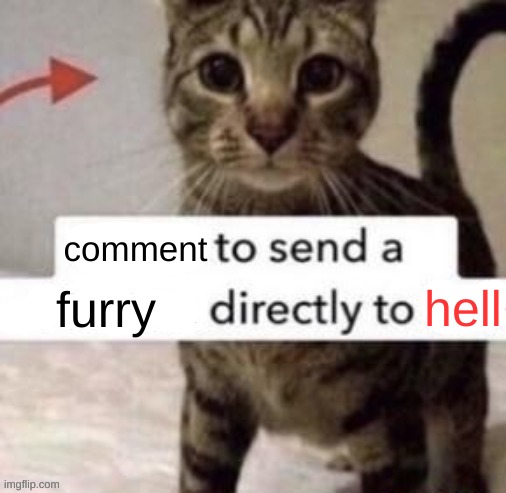 x to send a y to z | comment; hell; furry | image tagged in x to send a y to z | made w/ Imgflip meme maker