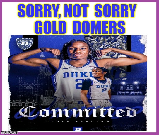 SORRY, NOT  SORRY  
GOLD  DOMERS | made w/ Imgflip meme maker