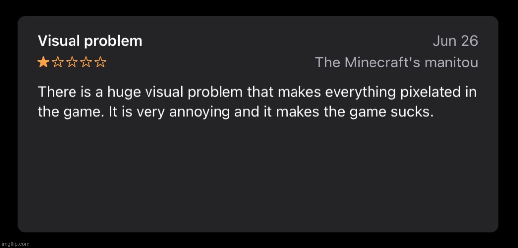 A review on Minecraft. | image tagged in minecraft | made w/ Imgflip meme maker