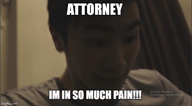 IM IN SO MUCH PAIN!!! | ATTORNEY | image tagged in im in so much pain | made w/ Imgflip meme maker