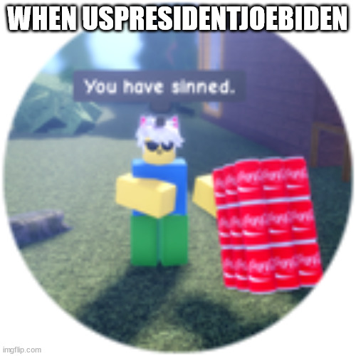 you have been sinned | WHEN USPRESIDENTJOEBIDEN | image tagged in you have been sinned | made w/ Imgflip meme maker