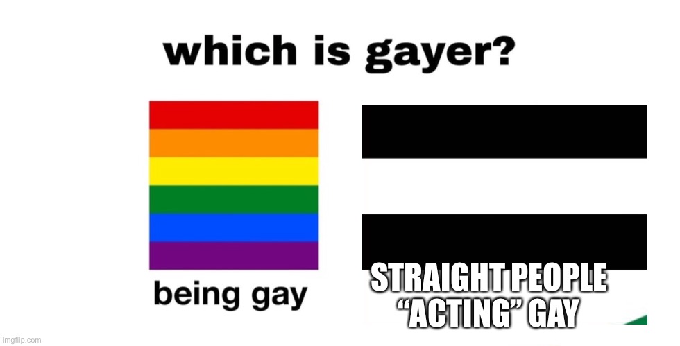 It’s honestly annoying | STRAIGHT PEOPLE “ACTING” GAY | image tagged in which is gayer | made w/ Imgflip meme maker