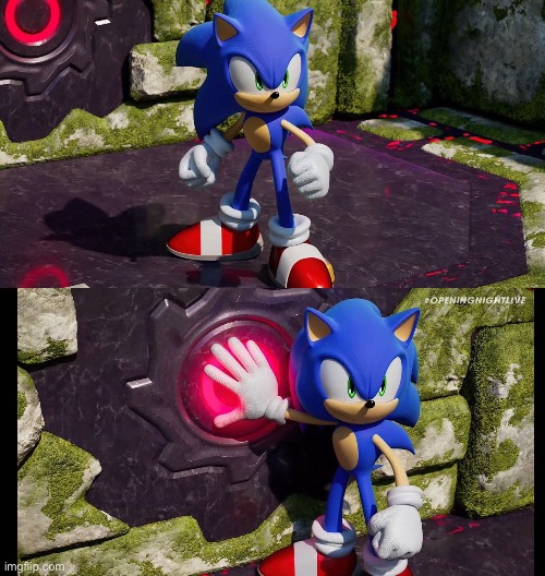 High Quality Sonic Presses Button Blank Meme Template