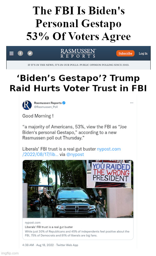 The FBI Now Seen As Biden’s Personal Gestapo | image tagged in joe biden,democrats,government corruption,fbi,raid,gestapo | made w/ Imgflip meme maker