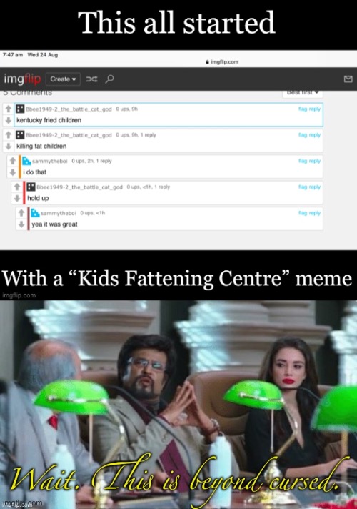 Oh no | image tagged in wait this is beyond cursed,kfc,children,cannibalism | made w/ Imgflip meme maker