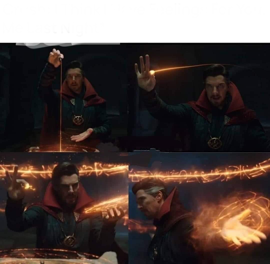 Dr. Strange "casting spell" Blank Meme Template