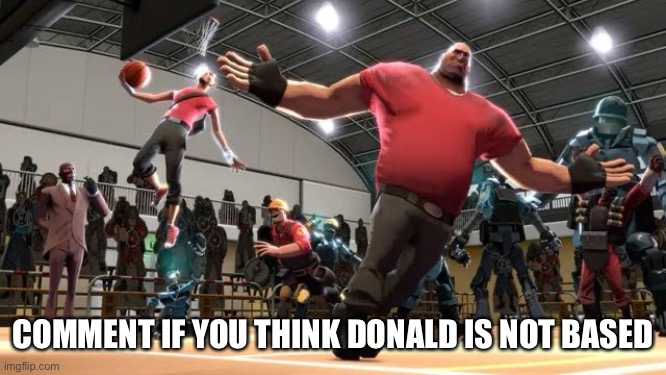 In constant theory nobody will comment | COMMENT IF YOU THINK DONALD IS NOT BASED | image tagged in tf2 ballin | made w/ Imgflip meme maker