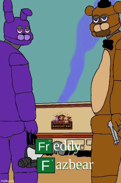 I know it's not that good, but i've been watching breaking bad here recently and thought i would draw this | image tagged in fnaf,five nights at freddys,five nights at freddy's,breaking bad,walter white,jesse pinkman | made w/ Imgflip meme maker