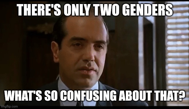 Everything else is mental. | THERE'S ONLY TWO GENDERS; WHAT'S SO CONFUSING ABOUT THAT? | image tagged in now youse can't leave | made w/ Imgflip meme maker