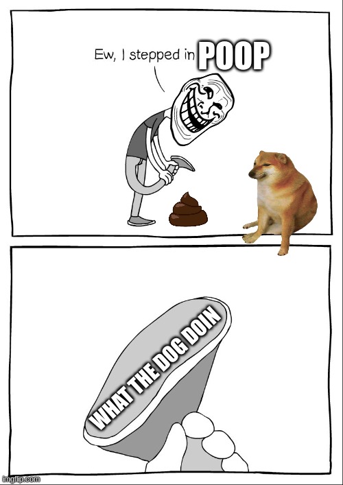 dog doin' | POOP; WHAT THE DOG DOIN | image tagged in poop,dog | made w/ Imgflip meme maker