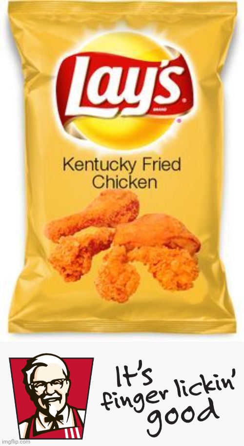 Lay's Kentucky fried chicken | image tagged in kfc it's finger lickin' good,lay's,kentucky fried chicken,potato chips,memes,chicken | made w/ Imgflip meme maker