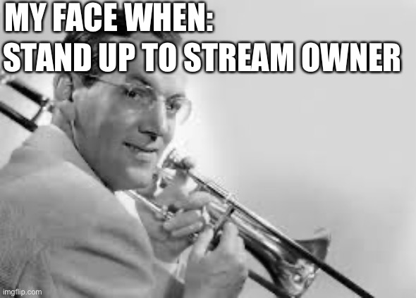 It’s dictatorship, loser | MY FACE WHEN:; STAND UP TO STREAM OWNER | image tagged in chad glenn | made w/ Imgflip meme maker